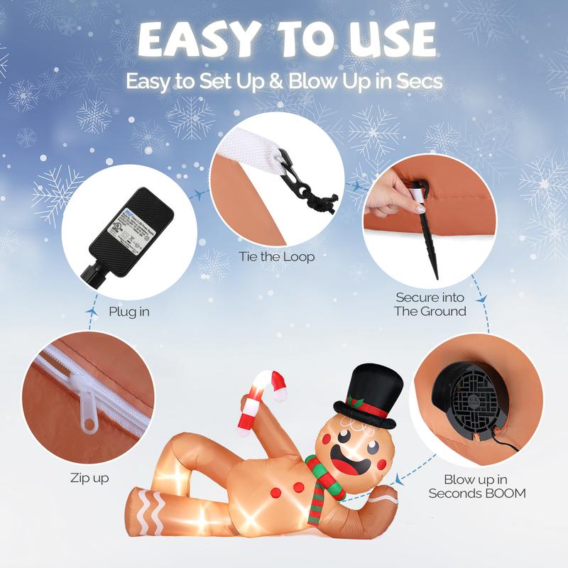 Jolly Cart 10FT Inflatable Gingerbread Man