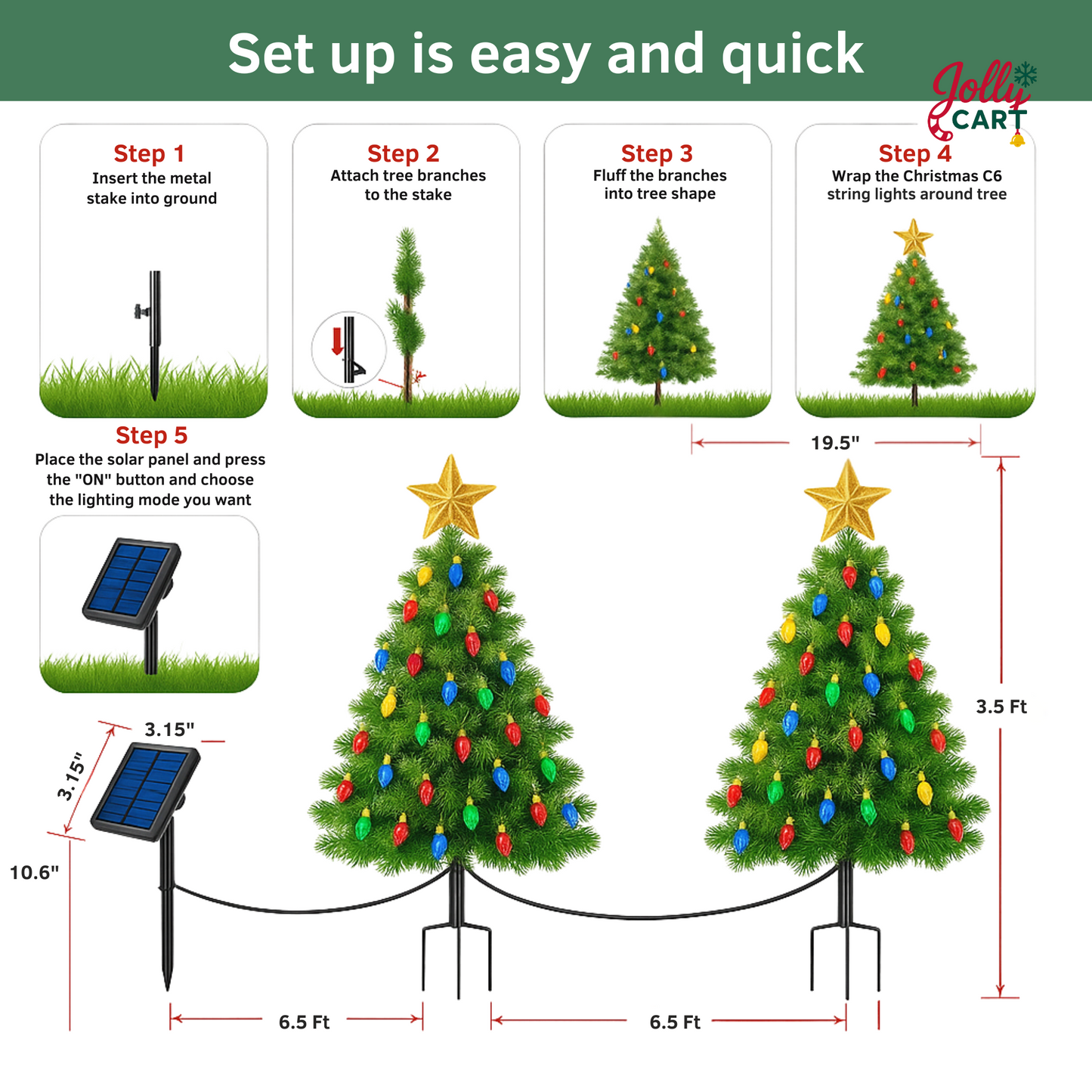 SOLAR Aurora Tree Light Stakes